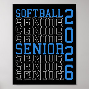 Póster Noche de Softbol de Último Año Softbol 2026 Gradua