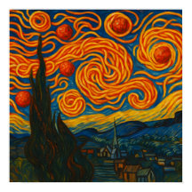 Noche de Spaghetti - Poster cuadrado