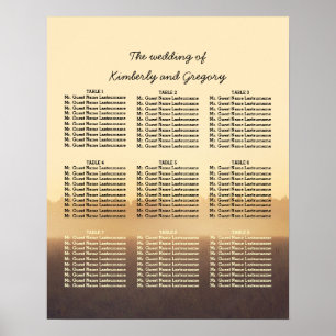 Póster Noche de verano, asiento rústico de Bodas de Woodl
