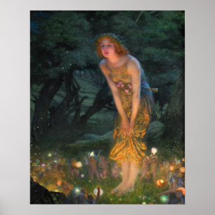 Póster Noche de verano de 1908 por Edward Robert Hughes