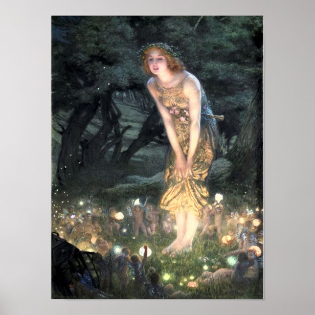 Póster Noche de verano de Edward Robert Hughes, antes de  (Frente)