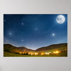 Póster Noche de verano de la luna llena
