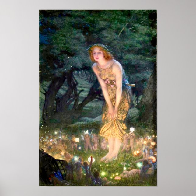 Póster Noche de verano por Edward Robert Hughes (Frente)