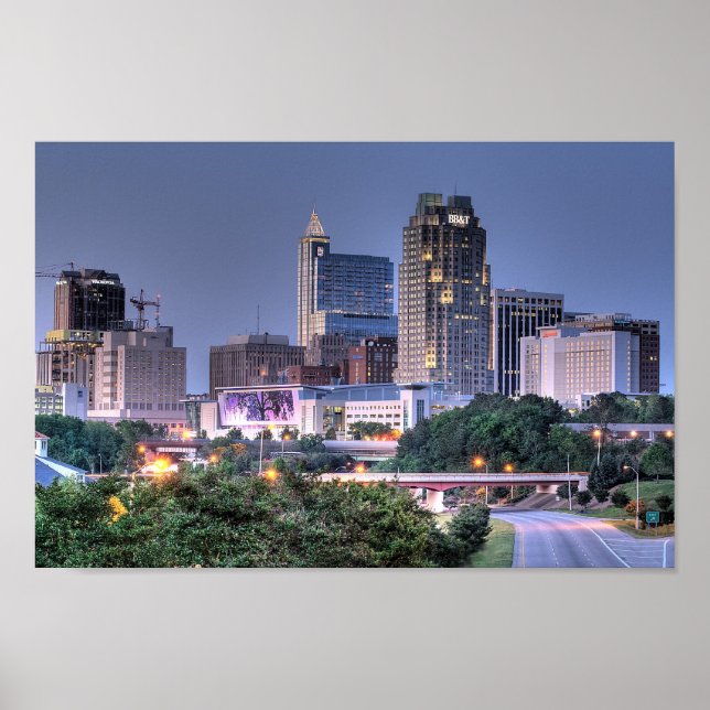 Póster Noche de verano temprano - Raleigh, Carolina del N (Frente)