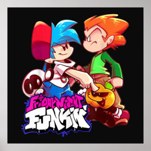 Póster Noche de viernes Noche Funkin Boyfriend y Pico