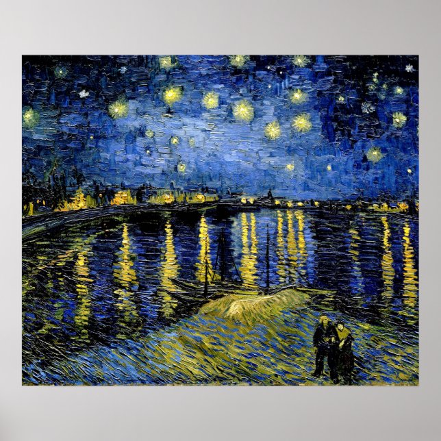 Póster Noche De Vincent Van Gogh Starry Sobre El Ródano 1 (Frente)