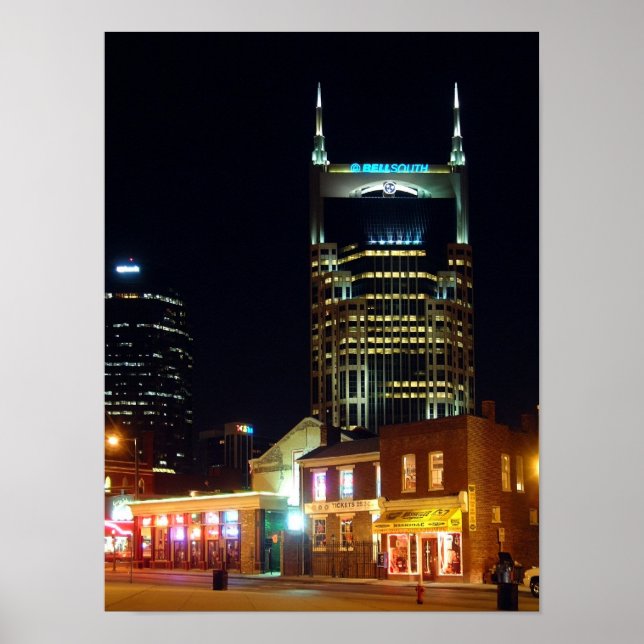 Póster Noche del centro de Nashville (Frente)