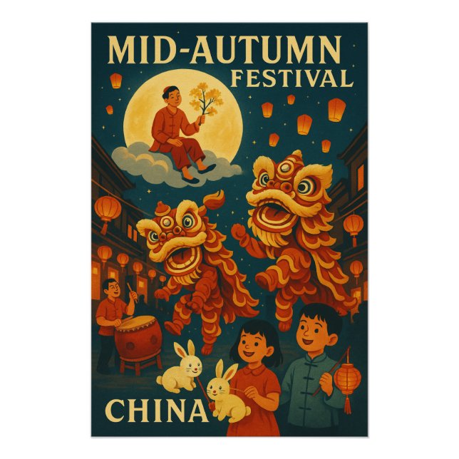 Póster Noche del Festival de Mediootoño de 2025 en China (Anverso)