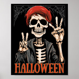 Póster Noche Del Skeleton Apocalypse En Halloween Diverti