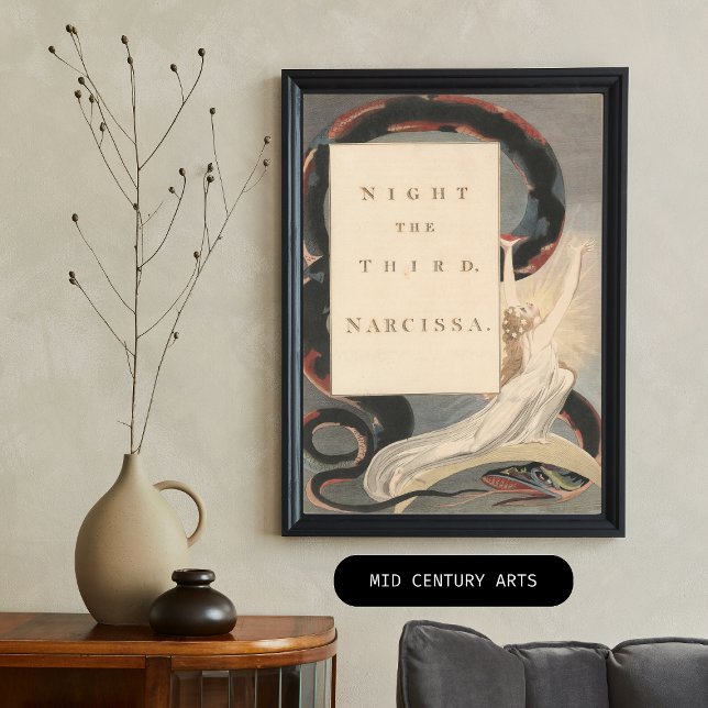 Póster Noche del tercer Narcissa, de Edward Young (Night the Third Narcissa, Title-Page from the 'Nights' of Edward Young's Night Thoughts)