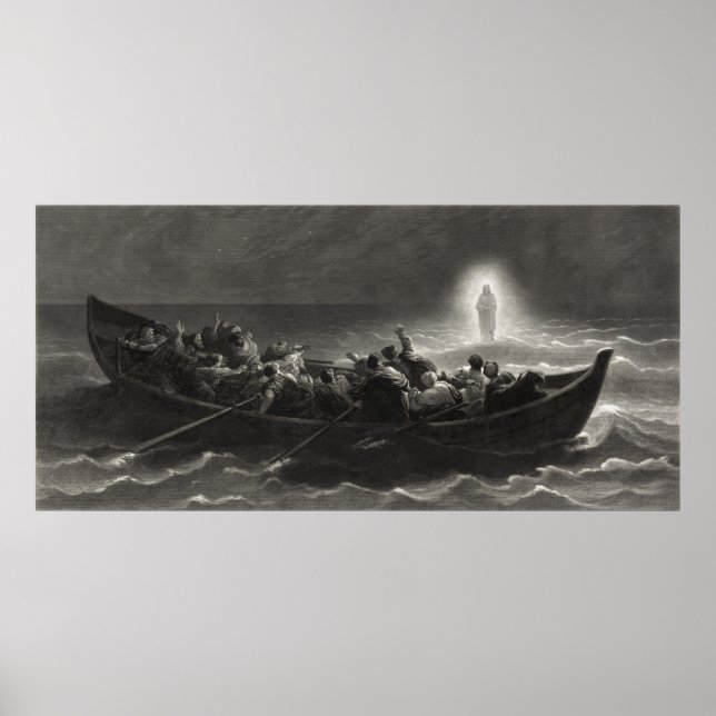 Póster "Noche en el mar de Galilea" impreso/poster (Frente)