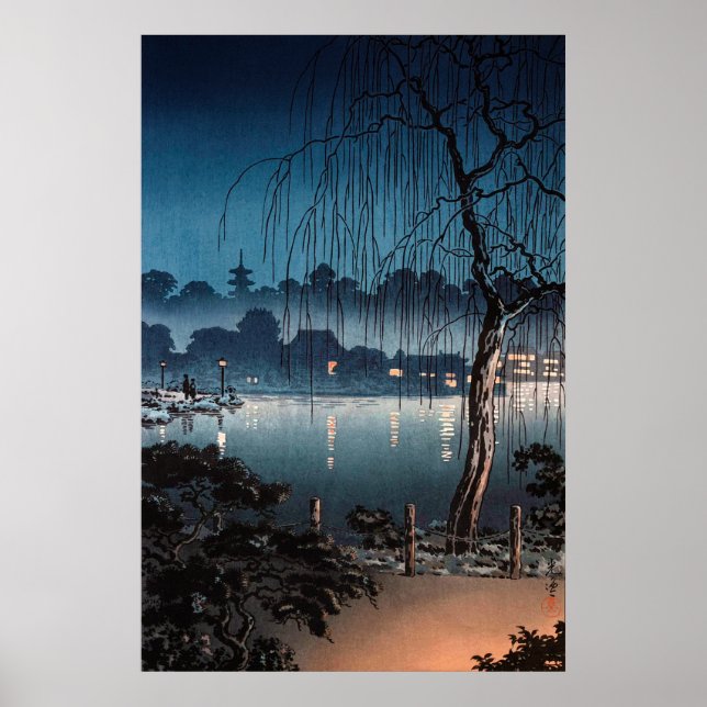 Póster Noche en el parque Ueno por Tsuchiya Koitsu (Frente)