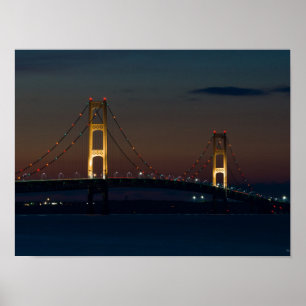 Póster Noche En El Puente Mackinac