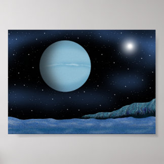Póster Noche en la que el planeta azul brilla.