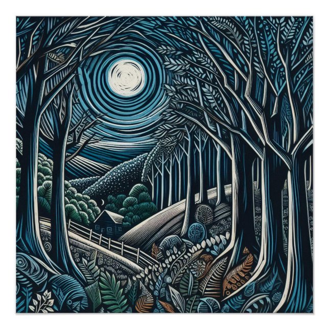 Póster Noche en los bosques (Anverso)