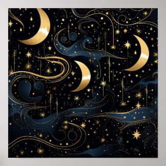 Póster Noche encantadora: Luciérnagas resplandecientes, S