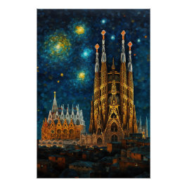 Póster Noche estelar catalana | Gaudí se reúne con Van Go