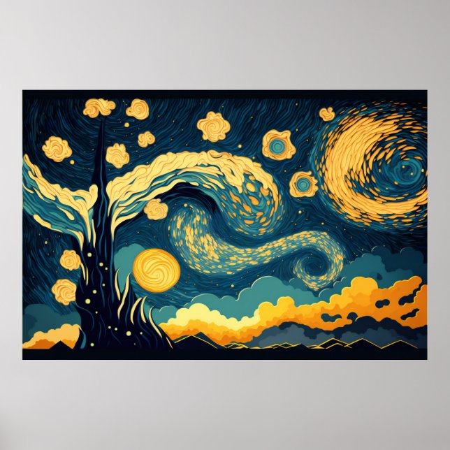 Póster Noche estrellada (Frente)