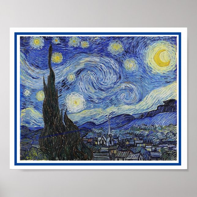 Póster Noche estrellada, Bella Artes de Van Gogh (Frente)