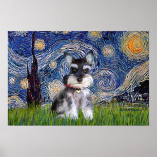 Póster Noche estrellada - Cachorro de Schnauzer #10