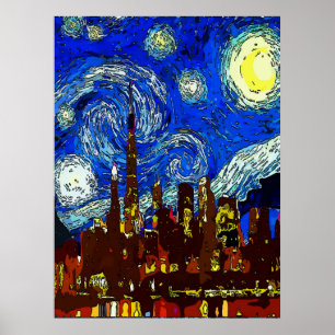 Póster Noche estrellada Chicago