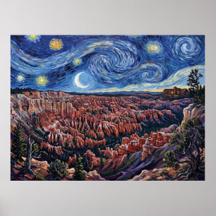 Póster Noche estrellada de Bryce Canyon