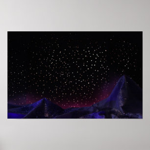 Póster Noche estrellada de la montaña