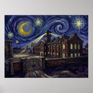 Póster Noche estrellada de la Penitenciaría de Cold Mount