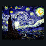 Póster Noche estrellada de Van Gogh, 1889<br><div class="desc">El cuadro, muy bien acogido como el magnum opus de Van Gogh, ofrece una vista nocturna al exterior de su ventana de la sala de sanatorio, aunque se pintó de memoria durante el día. Imagen de dominio público. Contacte con Patrones y pinturas y gráficos para solicitudes especiales. © Copyright 2020...</div>