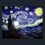 Póster Noche estrellada de Van Gogh, 1889<br><div class="desc">El cuadro, muy bien acogido como el magnum opus de Van Gogh, ofrece una vista nocturna al exterior de su ventana de la sala de sanatorio, aunque se pintó de memoria durante el día. Imagen de dominio público. Contacte con Patrones y pinturas y gráficos para solicitudes especiales. © Copyright 2020...</div>