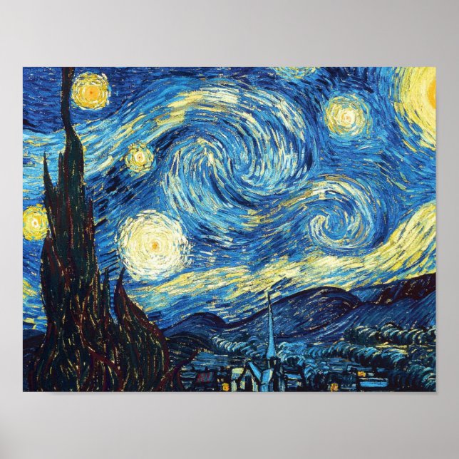 Póster Noche estrellada de Vincent Van Gogh (Frente)