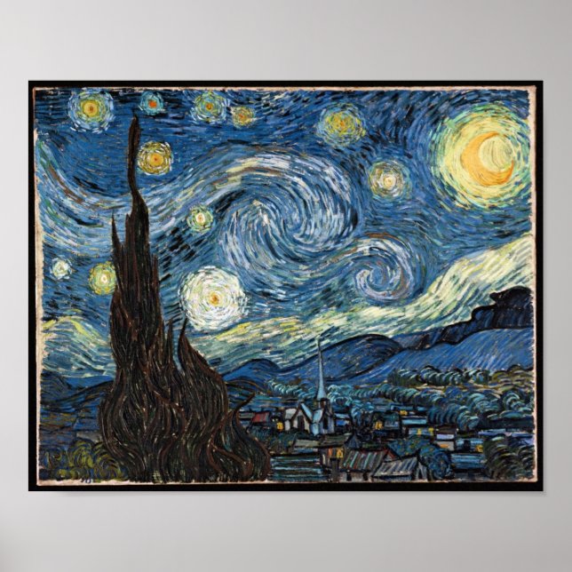 Póster Noche estrellada de Vincent Van Gogh (Frente)