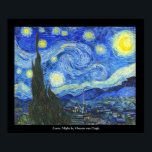 Póster Noche estrellada de Vincent van Gogh<br><div class="desc">Noche estrellada de Vincent van Gogh</div>