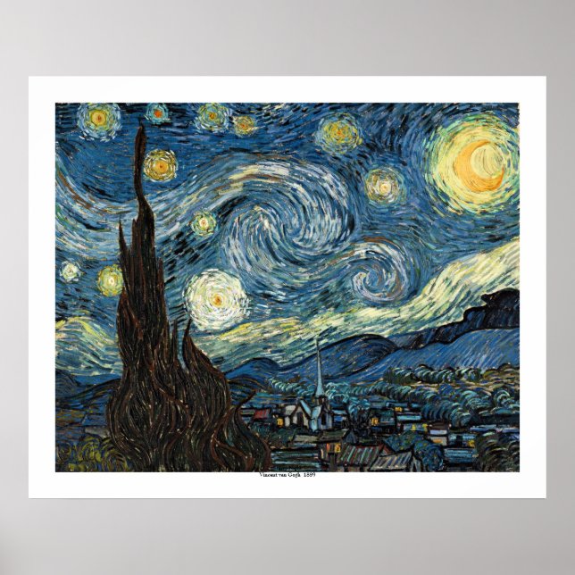 Póster Noche estrellada de Vincent van Gogh (Frente)