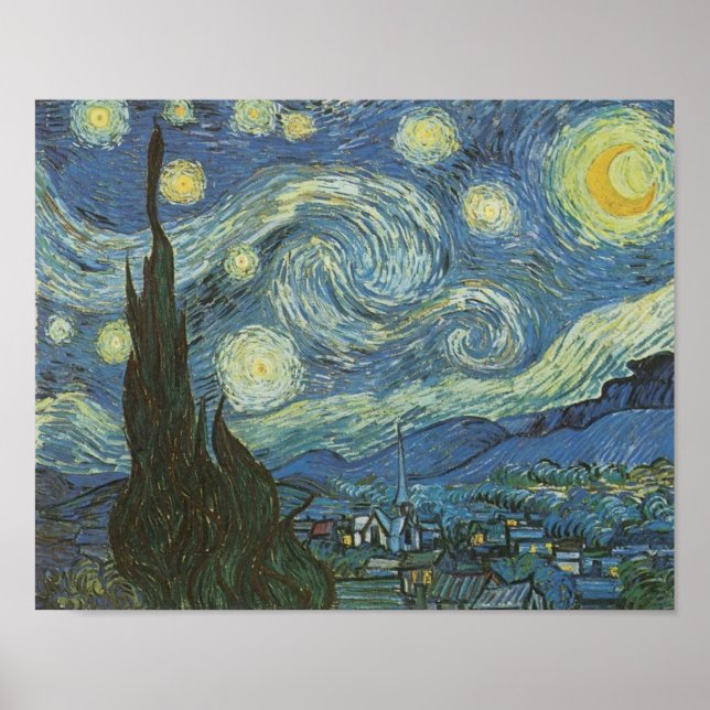 Póster Noche estrellada de Vincent Van Gogh (Frente)