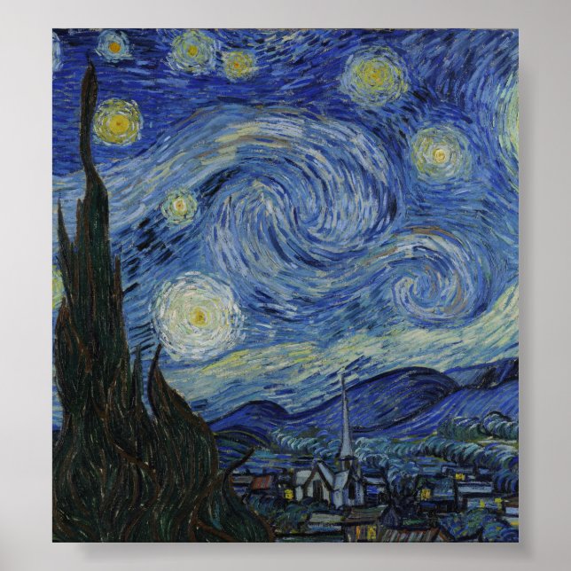 Póster Noche estrellada de Vincent Van Gogh (Frente)