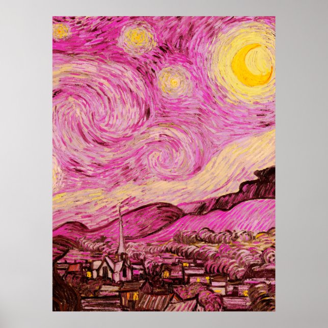 Póster Noche estrellada de Vincent Van Gogh (Frente)