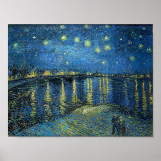 Póster Noche estrellada en el Ródano por Van Gogh