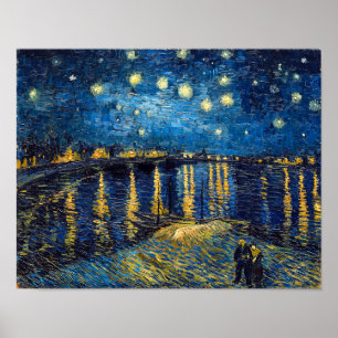 Póster Noche estrellada en el Ródano   Van Gogh