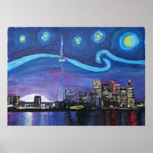 Póster Noche estrellada en Toronto