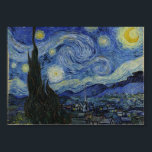 Póster Noche estrellada, pintura famosa de Van Gogh<br><div class="desc">Vincent Van Gogh Starry Night Poster</div>