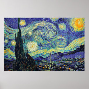 Póster Noche estrellada por el Poster van Gogh
