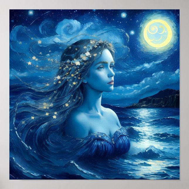 Póster Noche estrellada 🌌 - Poster de la diosa griega #1 (Frente)