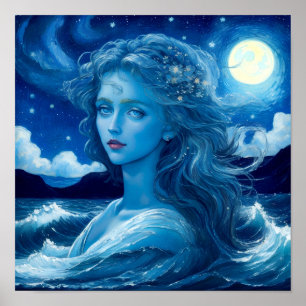 Póster Noche estrellada 🌌 - Poster de la fantasía de la 