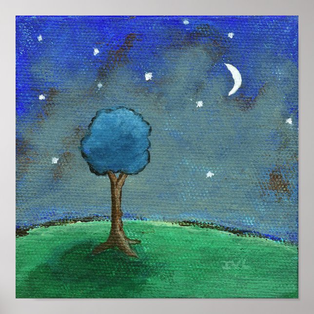 Póster Noche estrellada, resumen de árbol estrellas paisa (Frente)