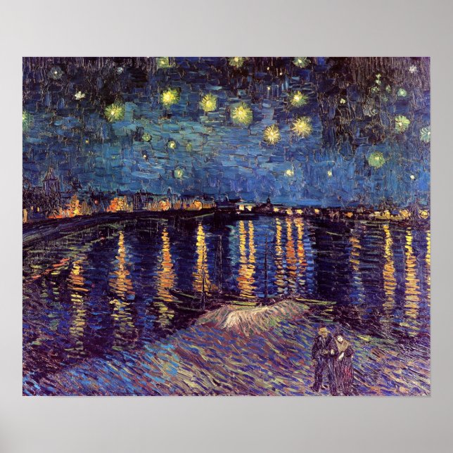 Póster Noche estrellada sobre el Rhone - Van Gogh (Frente)