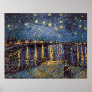 Póster Noche estrellada sobre el río Ródano por Vincent V