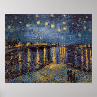 Póster Noche estrellada sobre el río Ródano por Vincent V