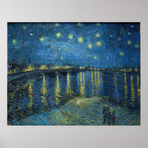 Póster Noche estrellada sobre el Ródano (1888) Vincent va