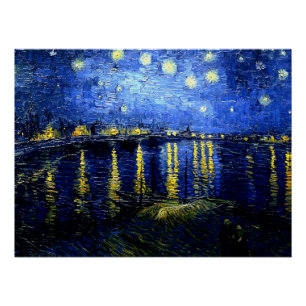 Póster Noche estrellada sobre el Ródano por van Gogh